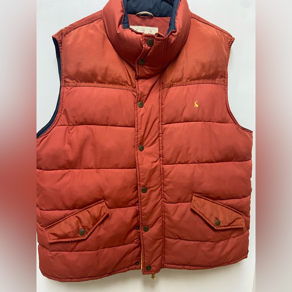 Joules Men’s Red Puffer Vest | Size 2X | Warm Quilted Outerwear